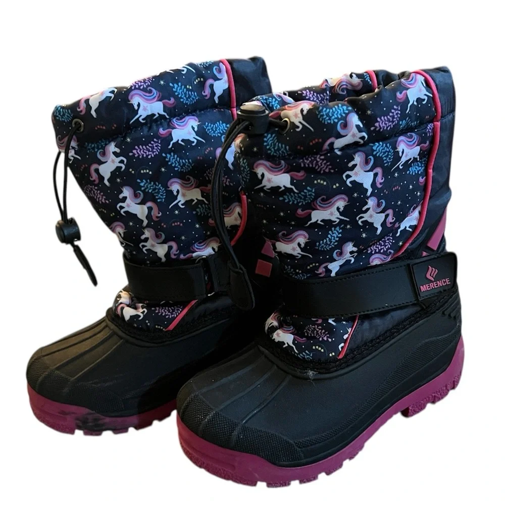 EUC - Merence Unicorn Snow Boots - Size 11/12 Little Kids